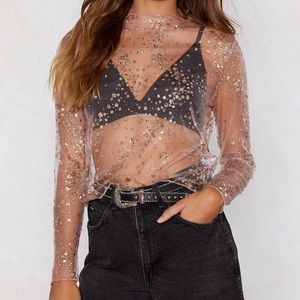 Rose Gold Mesh Shirt
